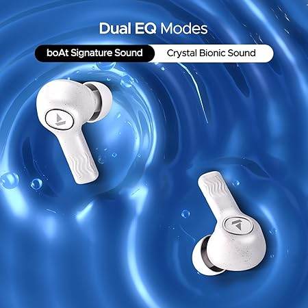 boAt Nirvana Ion ANC, Active Noise Cancellation(~32dB), 120Hrs Battery, App Support, Crystal Bionic Sound, 4Mics ENx, v5.3 Bluetooth TWS in Ear Earbuds Wireless Earphones with mic (Quartz White) - Rajputtrade