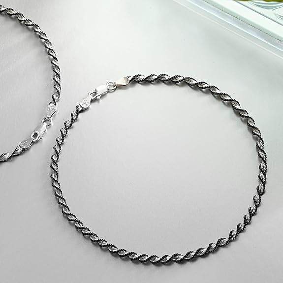925 Sterling Silver Classy Anklet Pair for Women | Gift for Women & Girls | - Rajputtrade