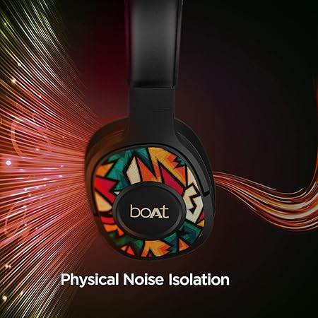 boAt Rockerz 550 Bluetooth Wireless Over Ear Headphones with Upto 20 Hours Playback, 50MM Drivers (Black) - Rajputtrade