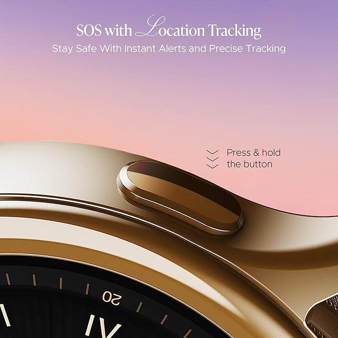 boAt Enigma Daze Women's Luxury Smart Watch w/ 1.3”(3.3cm) Luminous Display, HR & SpO2 (Metallic Gold) - Rajputtrade
