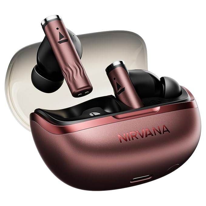 boAt Nirvana Zenith Pro (2025), 50dB Hybrid Adaptive ANC, Spatial Audio, Hi-Res Audio LDAC, 6Mics AI-ENx, 80 Hrs Battery, Bluetooth Earbuds, TWS Ear Buds Wireless Earphones with mic (3 Color Options)