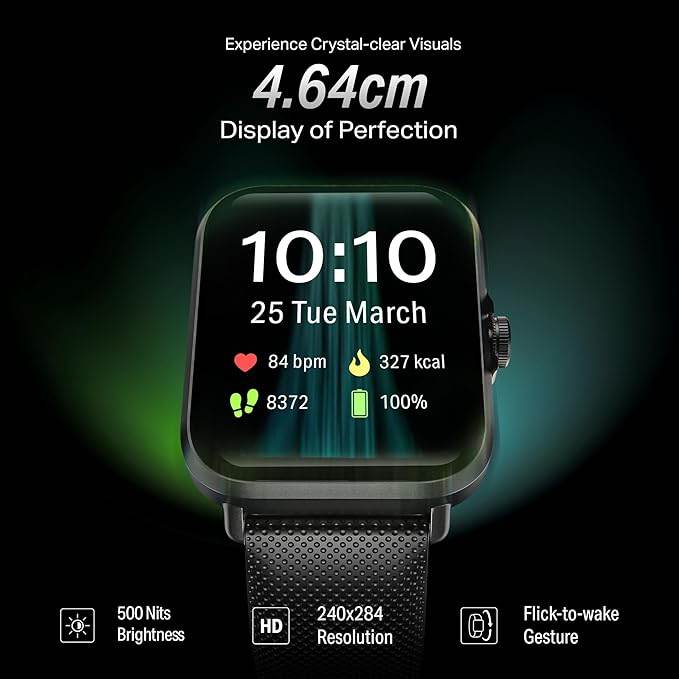 boAt New Launch Storm Infinity w/15 Days Extensive Battery fueled by Huge 550mAh Battery, 1.83”(4.65cm) HD Display (Black) - Rajputtrade