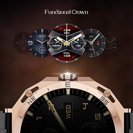 boAt Enigma Z20 Smart Watch w/ 1.51" (3.8 cm) HD Display, Luxurious Metal Body Design, IP68(Jet Black)