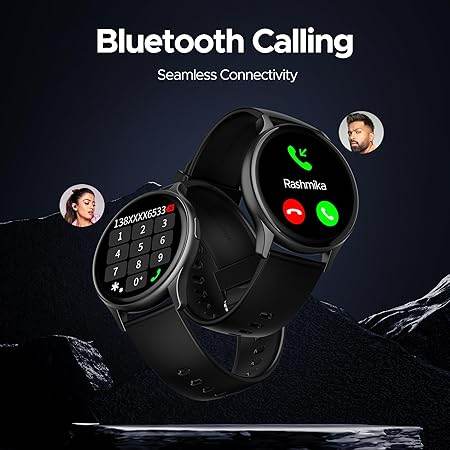 boAt Lunar Peak w/ 1.45" (3.6 cm) AMOLED Display, Advanced BT Calling, Smart Watch for Men & Women(Black) - Rajputtrade