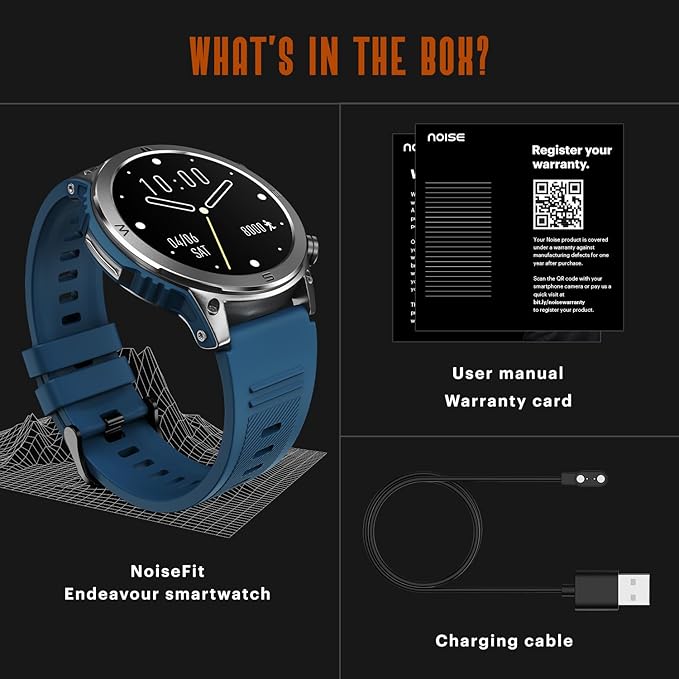 Newly Launched Noise Endeavour Rugged Design 1.46" AMOLED Display Smart Watch (Teal Blue) - Rajputtrade