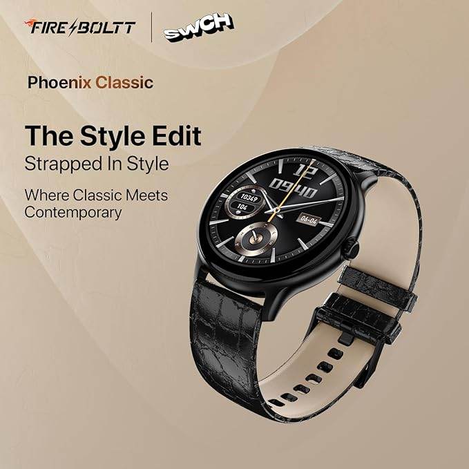 Fire-Boltt Phoenix Classic Smart Watch 1.39 inch Bluetooth Calling, Metal Body with 120+ Sports Modes, SpO2 (Black) - Rajputtrade