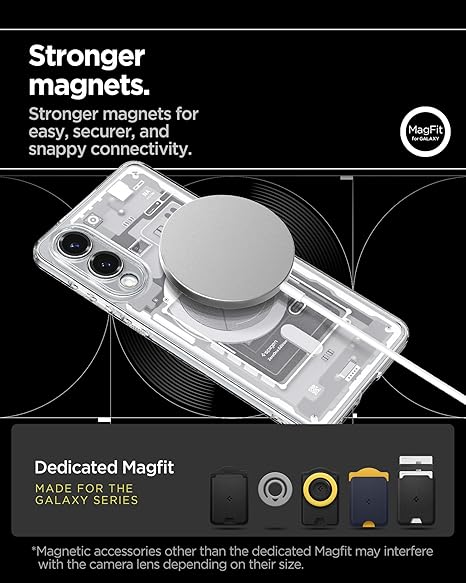 Spigen Ultra Hybrid MagFit for Samsung Galaxy S25 Edge Case, Galaxy S25 Edge Back Cover - Zero One White