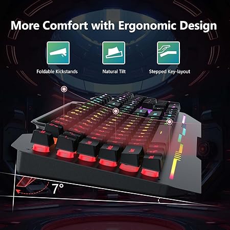 Aula T102 Gaming Keyboard and Mouse Combo, RGB Backlit Membrane Keyboard and Mouse Set, Wired, for Windows PC Gamers (Black Panel, Black Keycaps)