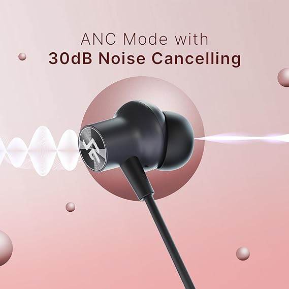 CrossBeats Shuffl ANC Neckband Bluetooth Wireless in Ear Earphones | 14.2mm Drivers| 120Hrs Playtime (Black) - Rajputtrade