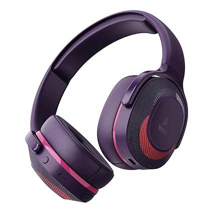 boAt Rockerz 425 Bluetooth Headphones Wireless On Ear Headphones Signature Sound, Enx Tech, ASAP Charge, 25H Playtime (Techno Purple) - Rajputtrade