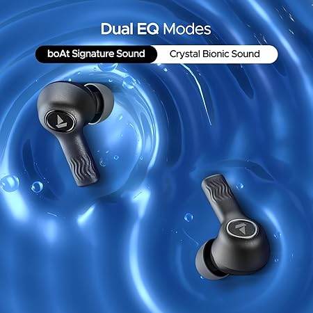 boAt Nirvana Ion ANC, Active Noise Cancellation(~32dB), 120Hrs Battery, App Support, Crystal Bionic Sound, 4Mics ENx, v5.3 Bluetooth TWS in Ear Earbuds Wireless Earphones with mic (Crystal Black) - Rajputtrade