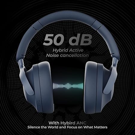 ZEBRONICS SILENCIO 111, Wireless Headphone, Hybrid ANC (50dB), 55*Hrs Backup, Bluetooth v5.4 (Black) - Rajputtrade