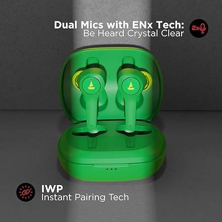 boAt Airdopes 451v2 Bluetooth Truly Wireless in Ear Earbuds with Mic(Viper Green) - Rajputtrade