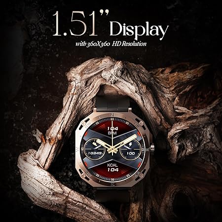 boAt Enigma Z20 Smart Watch w/ 1.51" (3.8 cm) HD Display, Luxurious Metal Body Design, IP68(Jet Black)