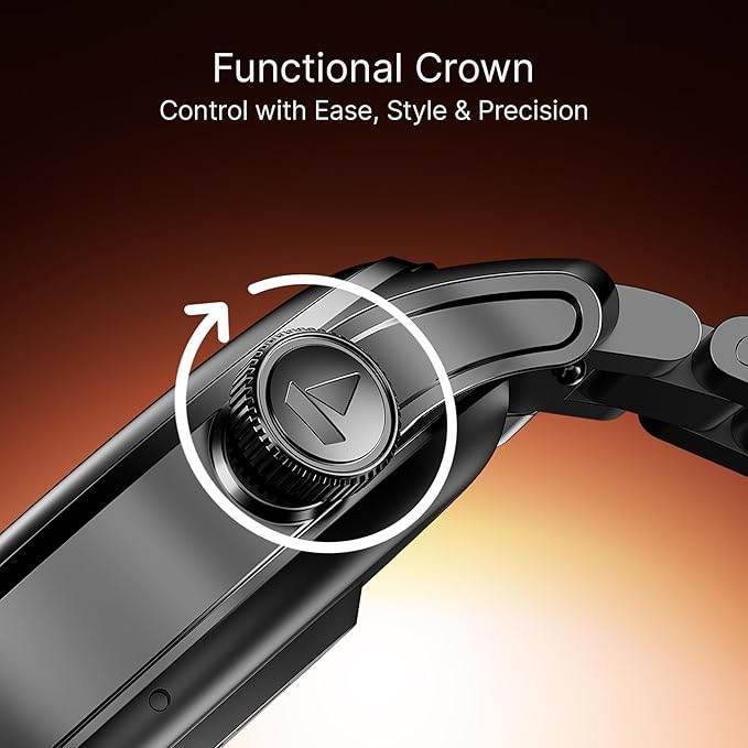boAt New Launch Ultima Prime smartwatch with 1.43” AMOLED Display, Personalized Fitness Nudges (Steel Black) - Rajputtrade