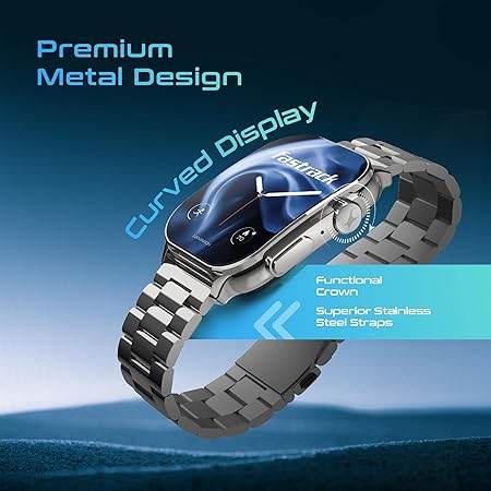 Fastrack Astor FS2 Pro Smart Watch, 1.96” AMOLED Display, 410 * 502 Pixel Resolution, Upto 5 Day Battery, IP68 (Gun) - Rajputtrade