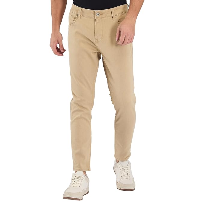 Spykar Brown Slim Fit Mid Rise Jeans for Men - Rajputtrade