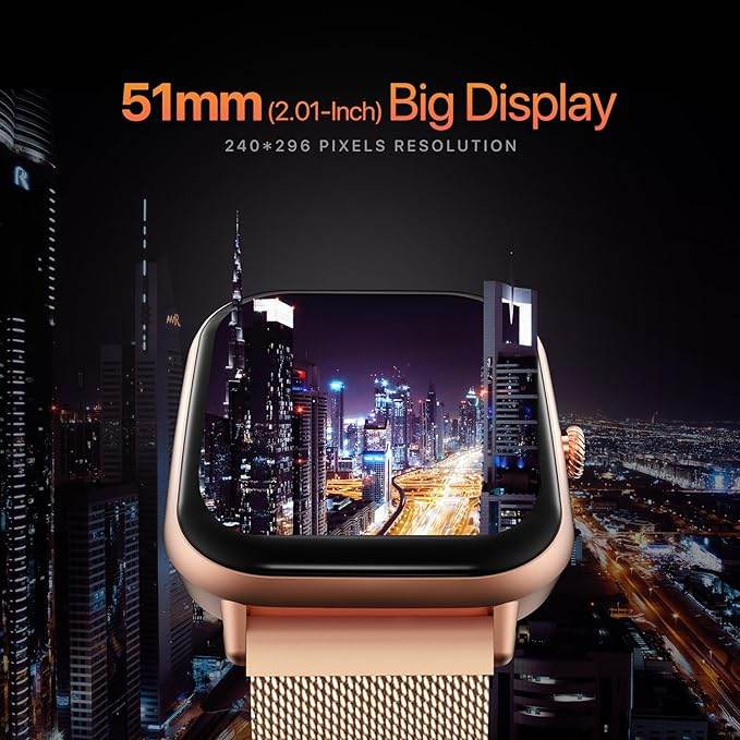 Fire-Boltt Ninja Call Pro Max Smart Watch 2.01 inch Display, Bluetooth Calling (Gold) - Rajputtrade