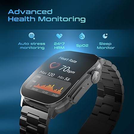Fastrack Astor FS2 Pro Smart Watch, 1.96” AMOLED Display, 410 * 502 Pixel Resolution, Upto 5 Day Battery, IP68 (Black) - Rajputtrade