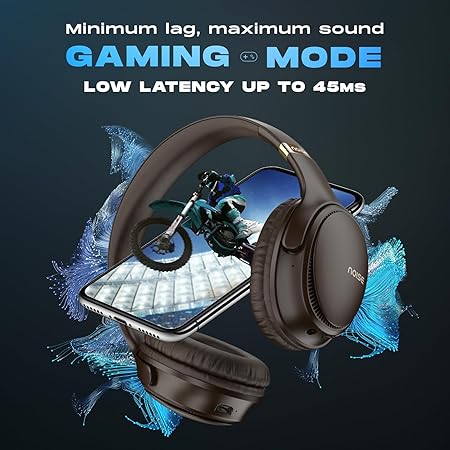 Noise Newly Launched Three Wireless On-Ear Headphones with 70H Playtime, 40mm Driver, Low Latency(up to 45ms),Dual Pairing, BT v5.3 (Brown) - Rajputtrade
