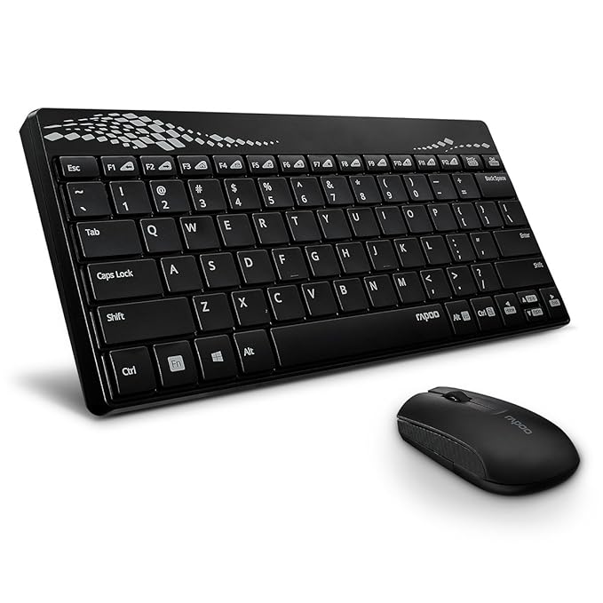 Rapoo 8000 Wireless Keyboard and Mouse Combo (Black) - Rajputtrade