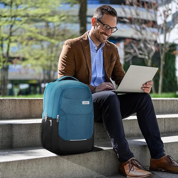 Safari Spade 34L Formal Laptop Backpack with Raincover, Antitheft Pocket, 3 Compartments, Front Pocket, Smart Trolley Sleeve, Office Bag, College Backpack, Travel Bag, School Bag - Rajputtrade