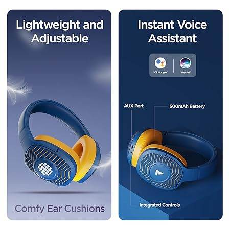 boAt Rockerz 550 Sunburn Edition with 50MM Drivers, 20 Hours Playback, Physical Noise Isolation, Wireless Headphone (Jazzy Blue) - Rajputtrade