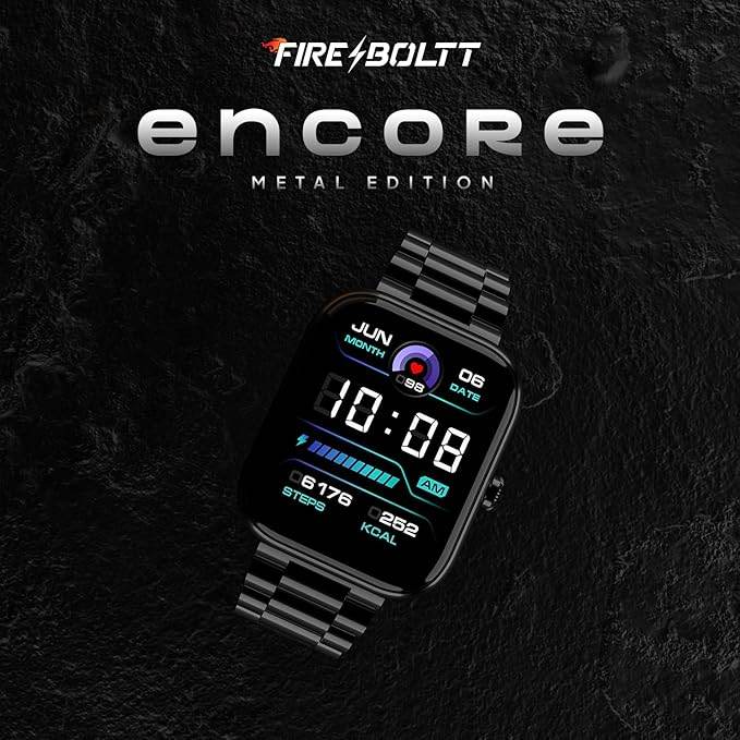 Fire-Boltt Encore Stainless Steel Smart Watch with 1.83” Full Touch Screen Display (Black) - Rajputtrade