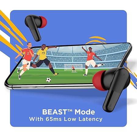 boAt Airdopes 341ANC True Wireless Earbuds in Ear Ear Buds W/ 32Db Hybrid ANC, Quad Mics with Enx Tech, Up to 40HRS Playtime, Beast Mode(for Gaming), ASAP Charge, Iwp, IPX5, Signature Sound(Black) - Rajputtrade