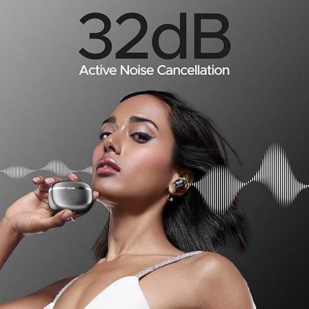 boAt Nirvana Ion ANC, Active Noise Cancellation(~32dB), 120Hrs Battery, App Support, Crystal Bionic Sound, 4Mics ENx, v5.3 Bluetooth TWS in Ear Earbuds Wireless Earphones with mic (Crystal Black) - Rajputtrade