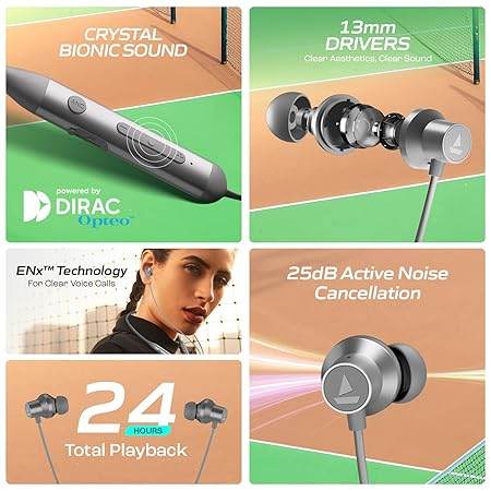 boAt Rockerz 280 ANC w/Crystal Bionic Sound Powered by Dirac Opteo, 13mm Drivers, ASAP Charge, 24H Playback - Rajputtrade