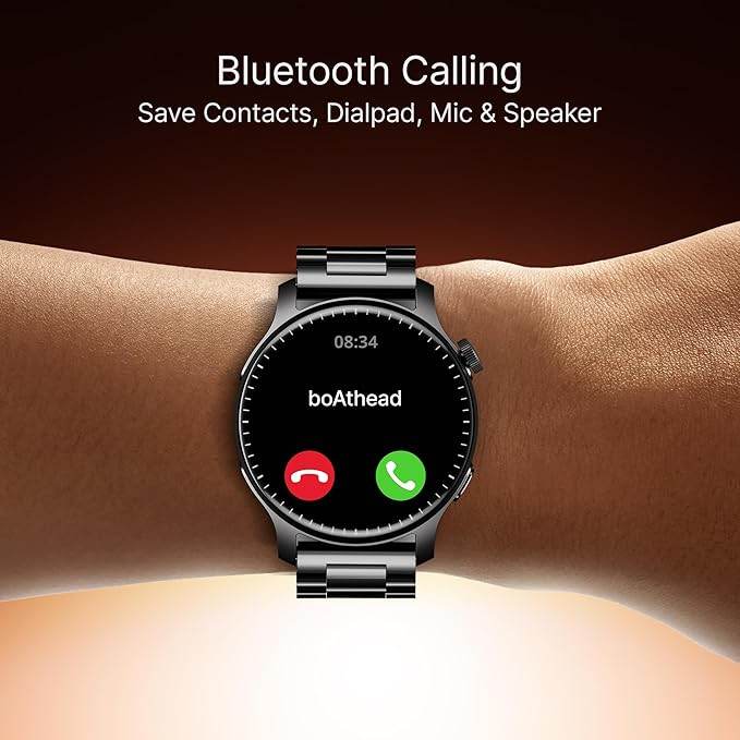 boAt New Launch Ultima Prime smartwatch with 1.43” AMOLED Display, Personalized Fitness Nudges (Steel Black) - Rajputtrade