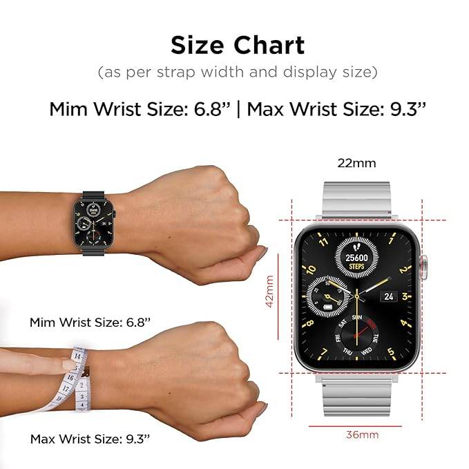 Fire-Boltt Visionary Ultra 1.78" AMOLED, Stainless Steel Luxury Smart Watch, TWS Connection (Silver) - Rajputtrade