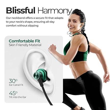 Foxin FoxBeat 210 Music Neckband Earphones | 10mm Speaker Driver, Lightweight - Rajputtrade