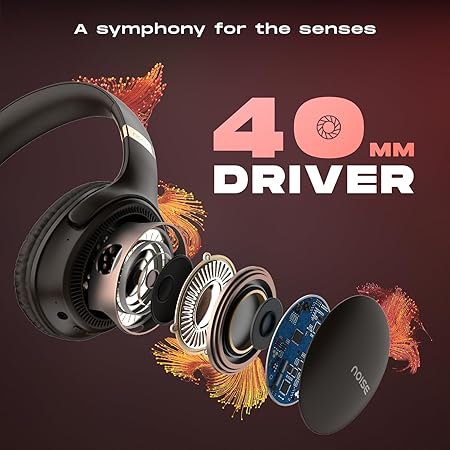 Noise Newly Launched Three Wireless On-Ear Headphones with 70H Playtime, 40mm Driver, Low Latency(up to 45ms),Dual Pairing, BT v5.3 (Brown) - Rajputtrade