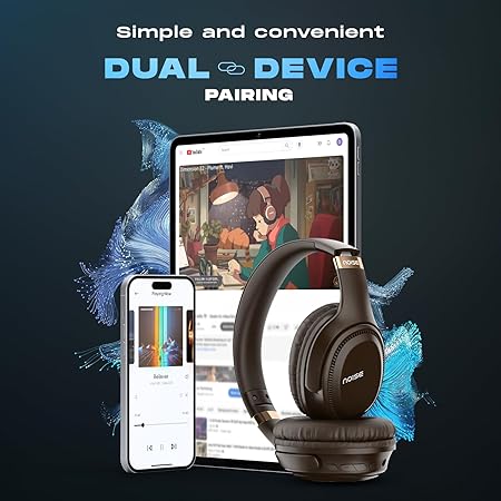 Noise Airwave Max 3 Bluetooth On-Ear Headphones with 70H Playtime, 40mm Driver, Low Latency(up to 45ms),Dual Pairing, BT v5.3 (Brown) - Rajputtrade
