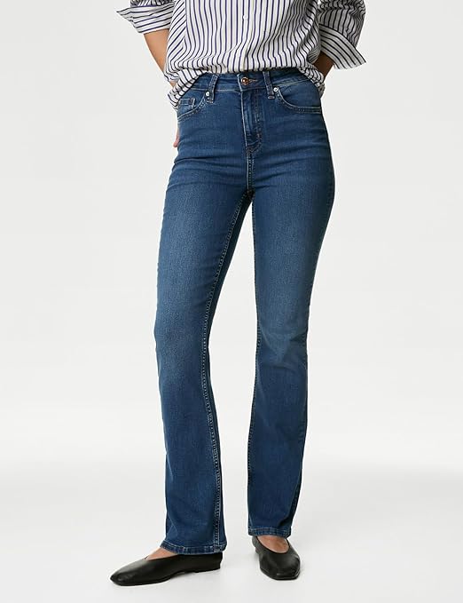 Women's High Rise Regular Jeans, Medium Indigo (Size - S) - Rajputtrade