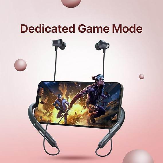 CrossBeats Shuffl ANC Neckband Bluetooth Wireless in Ear Earphones | 14.2mm Drivers| 120Hrs Playtime (Black) - Rajputtrade