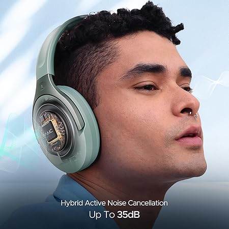 boAt Rockerz 551ANC, 100HRS Battery, Hybrid ANC(~35dB), Fast Charge, Wireless Headphone with Mic (Cool Blue) - Rajputtrade