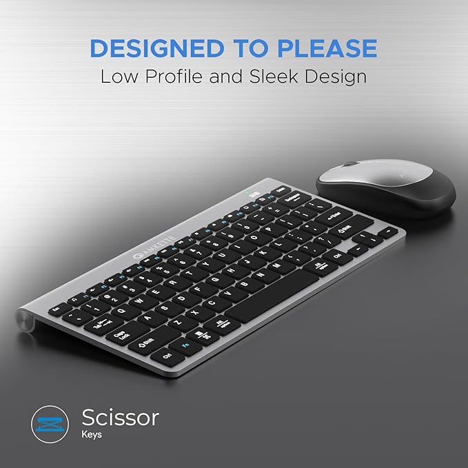 Amkette Wi Key Mini Combo Ergonomic Design | 12 Multimedia Keys | Battery & Caps LED Indicator, 3 Level DPI | Plug-N-Play USB Connection - Rajputtrade