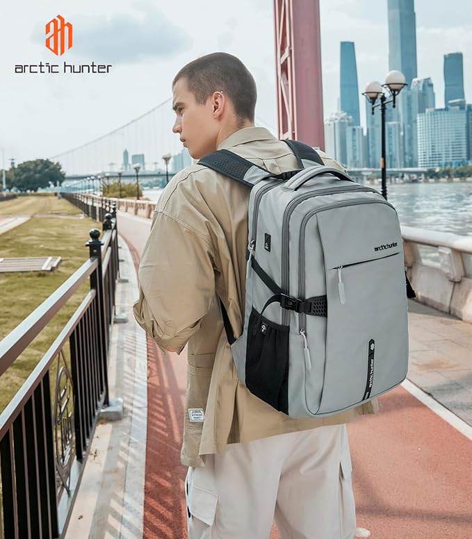 Arctic Hunter Backpack for Men Women 30L Office Casual 15.6-inch Laptop Bag Water-resistant Multi-pockets Sleek Smart College Backpack with USB Port YKK Zipper - Rajputtrade