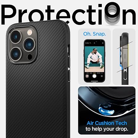 Spigen Mag Armor MagFit Back Cover Case Compatible with iPhone 14 Pro Max (TPU + Poly Carbonate | Matte Black)