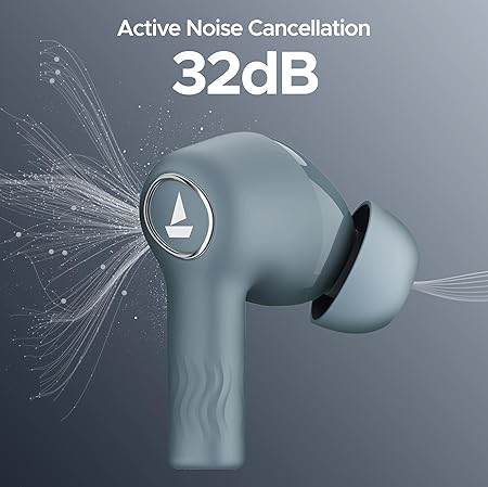 boAt Nirvana Ion ANC, Active Noise Cancellation(~32dB), 120Hrs Battery, App Support, Crystal Bionic Sound, 4Mics ENx, v5.3 Bluetooth Earbuds, TWS Ear Buds Wireless Earphones with mic (Blazing Comet) - Rajputtrade