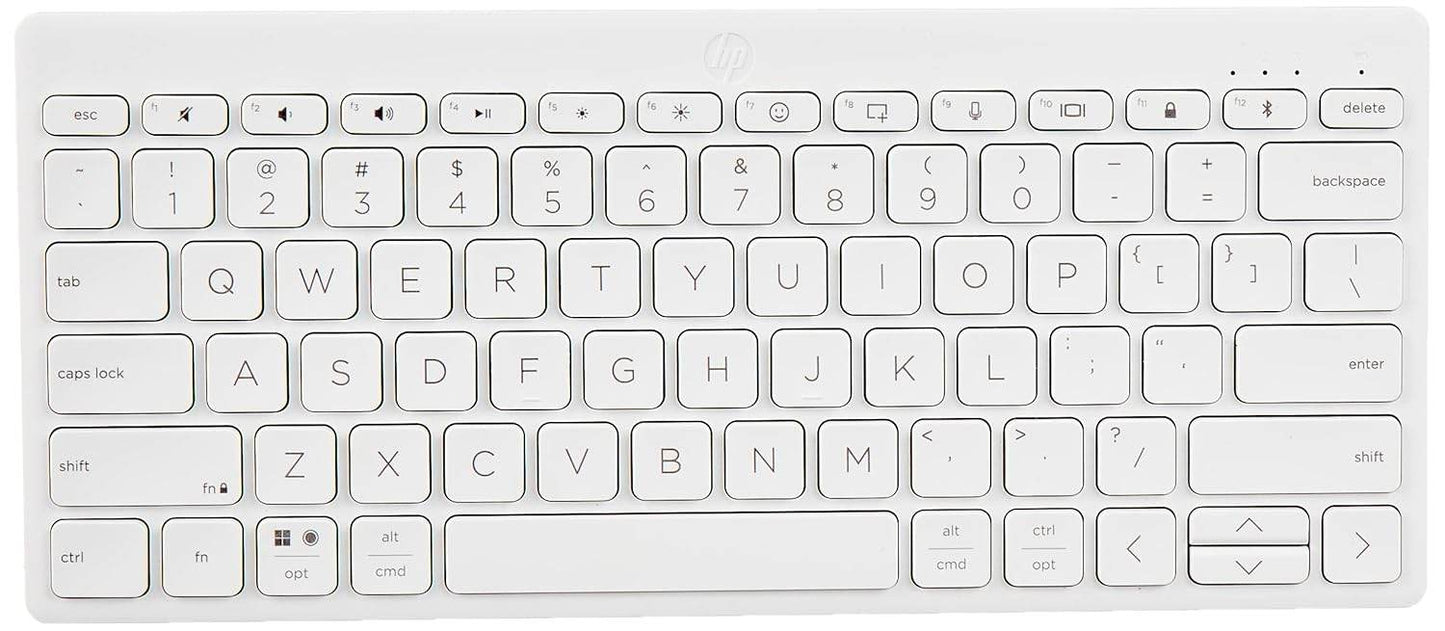 HP 350 Compact Multi-Device Bluetooth Keyboard; Spill Resistant; Swift Pair; OS Auto-Detection, LED Indicator, Battery Life Up to 24 Months, 3 Years Warranty - Rajputtrade