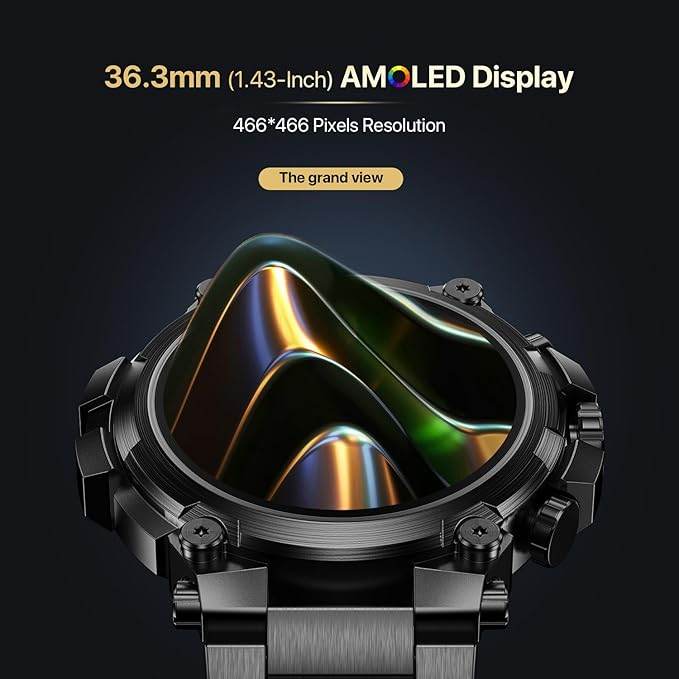 Fire-Boltt Dominian 36.3mm (1.43 inch) AMOLED Display, IP67, Weather Updates (Black) - Rajputtrade