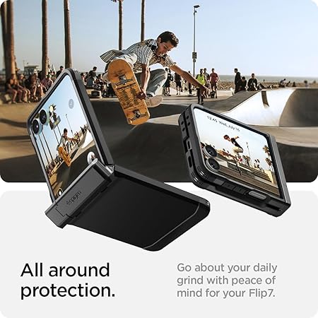Spigen Tough Armor Pro MagFit for Samsung Galaxy Z Flip 7 Case, Galaxy Z Flip 7 Back Cover - TPU+PC|Black