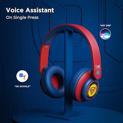 boAt Rockerz 450, 15 HRS Battery, 40mm Drivers, Padded Ear Cushions, (Krypton Blue) - Rajputtrade