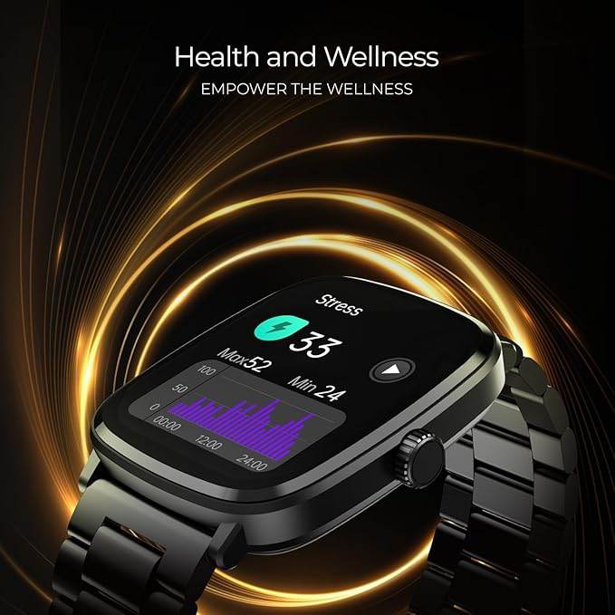 boAt Ultima Regal w/ 2.01”(5.10 cm) Crystal-Clear AMOLED Display, Fitness Smart Watch for Men & Women (Steel Black) - Rajputtrade