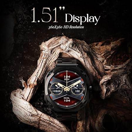 boAt Enigma Z20 Smart Watch w/ 1.51" (3.8 cm) HD Display, Luxurious Metal Body Design, IP68(Metal Black) - Rajputtrade