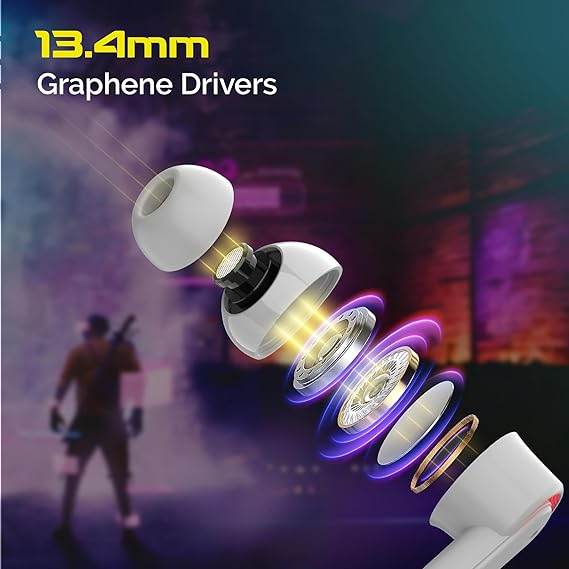 CrossBeats Fury Max Gaming TWS in-Ear Buds |100hr Playtime Bluetooth Earphones | BT v5.4 | 30ms Low Latency - Rajputtrade